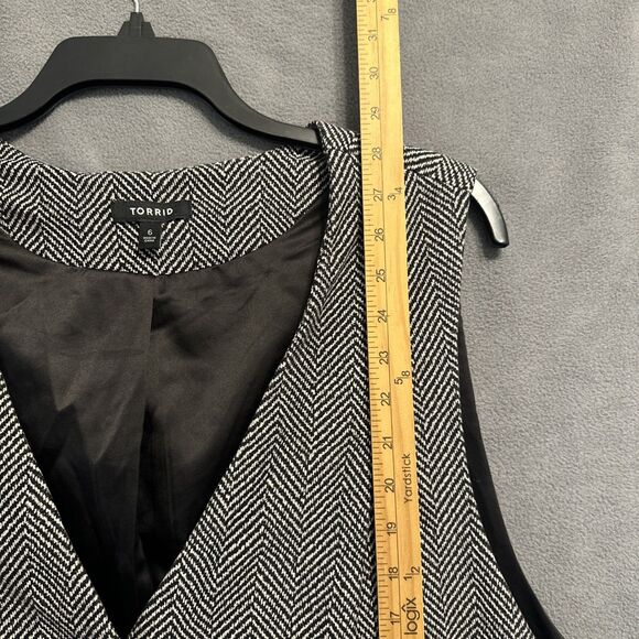 Torrid Studio Luxe Ponte Vest Herringbone Womens Plus Size 6X 30 Black Career - Picture 4 of 7